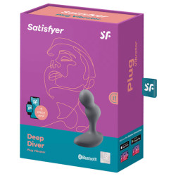 SATISFYER - WTYCZKA WIBRACYJNA APLIKACJA DEEP DIVER SZARY