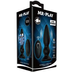 MR PLAY - MOCNY WIBRATOR ZDALNIE STEROWANY WTYCZK ANALNY CZARNY