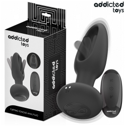 ADDICTED TOYS - KOREK ANALNY Z WIBRACYJNYM JĘZYKIEM I PILOTEM