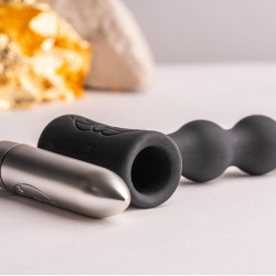 ROCKS-OFF - PETITE SENSATIONS PEARLS ANAL PLUG WIBRATOR CZARNY
