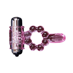 BAILE - ANILLO SILICONA 10 RITMOS LENGUA CON VIBRACIÓN ROSA