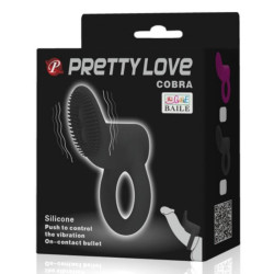 PRETTY LOVE - COBRA PIERSCIEN WIBRATORA CZARNY