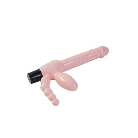 BAILE - ARNÊS SEM CORDA TPR COM VIBRAO E ESTIMULAO ANAL 25.4 CM