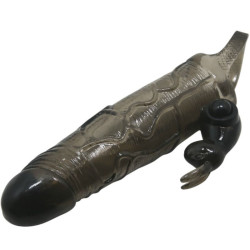 BAILE - BRAVE MAN OSLONA NA PENIS Z KROLIKIEM CZARNA 16,5 CM