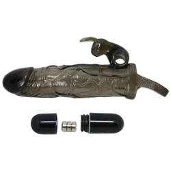 BAILE - BRAVE MAN OSLONA NA PENIS Z KROLIKIEM CZARNA 16,5 CM