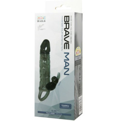 BAILE - BRAVE MAN OSLONA NA PENIS Z KROLIKIEM CZARNA 16,5 CM