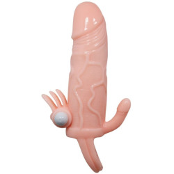 BAILE - BRAVE MAN NAKLADKA NA PENIS Z MIESKIEM DO STYMULACJI LECHTACZKI I ODBYTU 16,5 CM