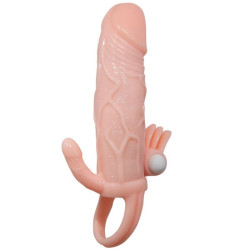 BAILE - BRAVE MAN NAKLADKA NA PENIS Z MIESKIEM DO STYMULACJI LECHTACZKI I ODBYTU 16,5 CM