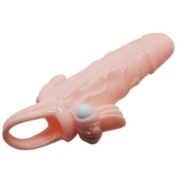 BAILE - BRAVE MAN NAKLADKA NA PENIS Z MIESKIEM DO STYMULACJI LECHTACZKI I ODBYTU 16,5 CM