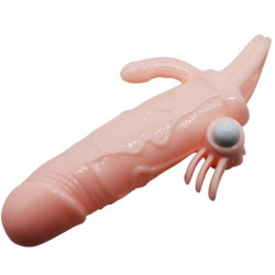 BAILE - BRAVE MAN NAKLADKA NA PENIS Z MIESKIEM DO STYMULACJI LECHTACZKI I ODBYTU 16,5 CM