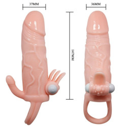 BAILE - BRAVE MAN NAKLADKA NA PENIS Z MIESKIEM DO STYMULACJI LECHTACZKI I ODBYTU 16,5 CM