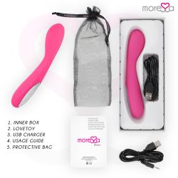 MORESSA - DRUSO MASAJEADOR DUO PUNTO G Y SUERO PELVICO PREMIUM SILICONE RECARGABLE