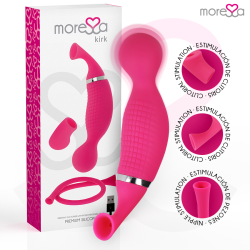 MORESSA - KIRK DUO STYMULUJĄCE FALE + AKUMULATOROWY SILIKONOWY MASAŻER WIELOFUNKCYJNY PREMIUM