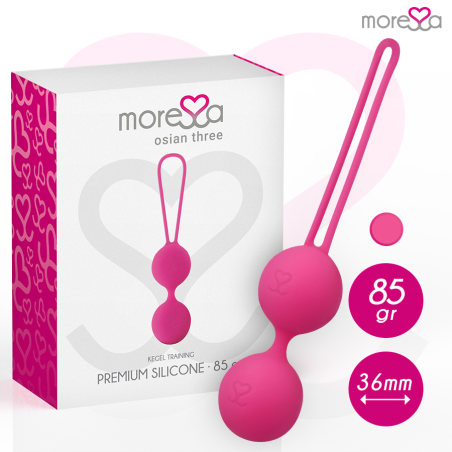 MORESSA - OSIAN THREE ENTRENAMIENTO SUELO PELVICO 85 gr PREMIUM SILICONA ROSA