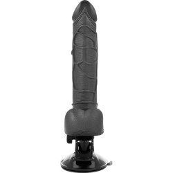 BASECOCK - VIBRADOR REALÍSTICO CONTROL REMOTO NEGRO CON TESTÍCULOS 19.5 CM -O- 4 CM