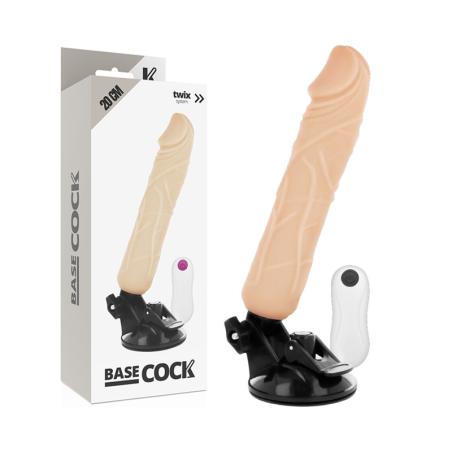 BASECOCK - REALISTYCZNY WIBRATOR PILOT ZDALNEGO STEROWANIA 20 CM -O- 4 CM