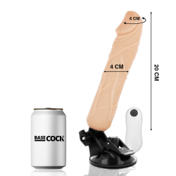 BASECOCK - REALISTYCZNY WIBRATOR PILOT ZDALNEGO STEROWANIA 20 CM -O- 4 CM