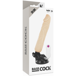 BASECOCK - REALISTYCZNY WIBRATOR PILOT ZDALNEGO STEROWANIA 20 CM -O- 4 CM