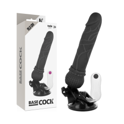 BASECOCK - REALISTYCZNY WIBRATOR PILOT ZDALNEGO STEROWANIA CZARNY 19.5 CM -O- 4 CM