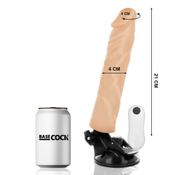BASECOCK - REALISTYCZNY WIBRATOR PILOT ZDALNEGO STEROWANIA 21 CM -O- 4 CM