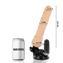 BASECOCK - REALISTYCZNY WIBRATOR PILOT ZDALNEGO STEROWANIA 19.5 CM -O- 4 CM