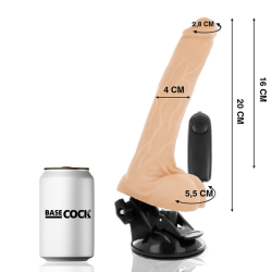 BASECOCK - REALISTYCZNY NATURALNY WIBRATOR ZDALNIE STEROWANY Z JADRAMI 20 CM -O- 4 CM