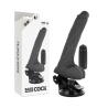 BASECOCK - REALISTYCZNY CZARNY WIBRATOR ZDALNIE STEROWANY Z JADRAMI 20 CM -O- 4 CM
