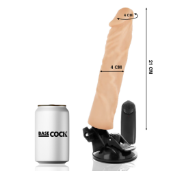 BASECOCK - REALISTYCZNY WIBRATOR PILOT ZDALNEGO STEROWANIA 21 CM -O- 4 CM