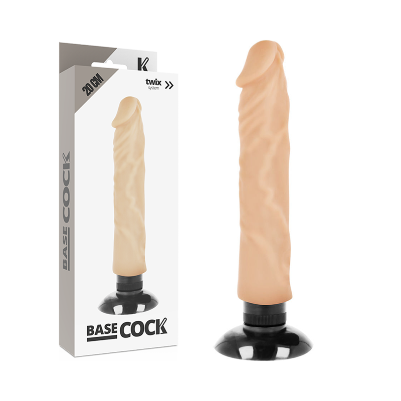 BASECOCK - REALISTYCZNY WIBRATOR 2-1 FLESH 20 CM -O- 4 CM