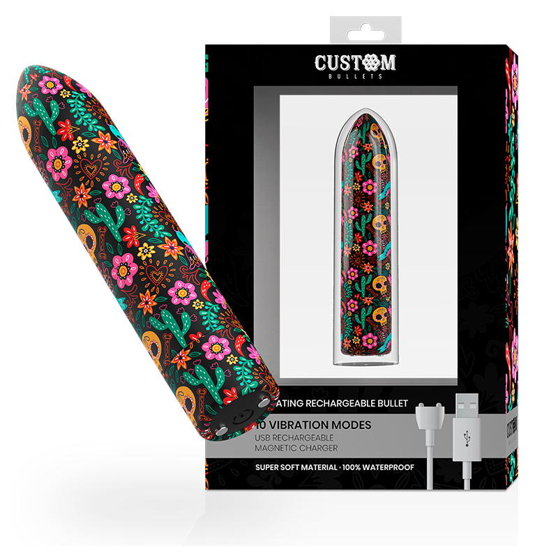 CUSTOM BULLETS - RECHARGEABLE SKULL MAGNETIC BULLET 10 INTENSITIES