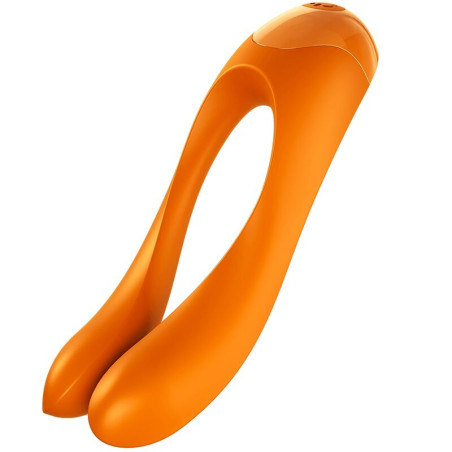 SATISFYER - WIBRATOR NA PALCE CANDY CANE POMARANCZOWY