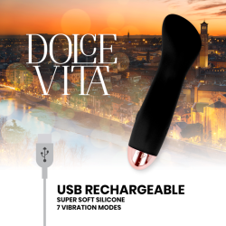 DOLCE VITA - WIBRATOR AKUMULATOROWY JEDEN CZARNY 7-BIEGOWY