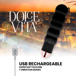 DOLCE VITA - WIBRATOR Z AKUMULATOREM SZESC CZARNYCH 7 BIEGOW