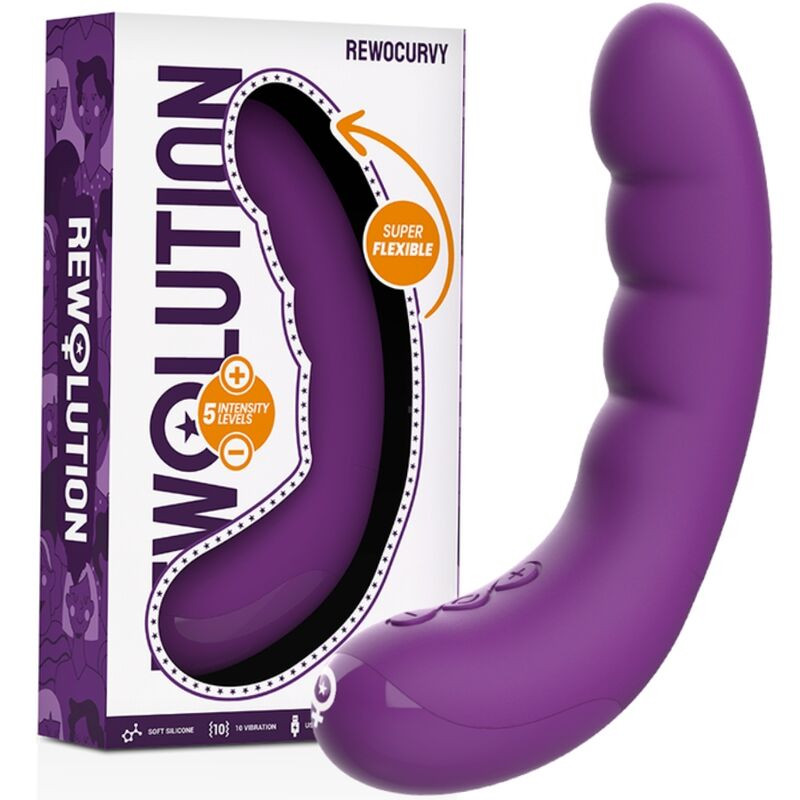 REWOLUTION - WIBRATOR ELASTYCZNY REWOCURVY Z LADOWANYM ELASTYCZNYM WIBRATOREM