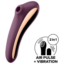 SATISFYER - WIBRATOR DUAL KISS AIR PULSE WINNO CZERWONY