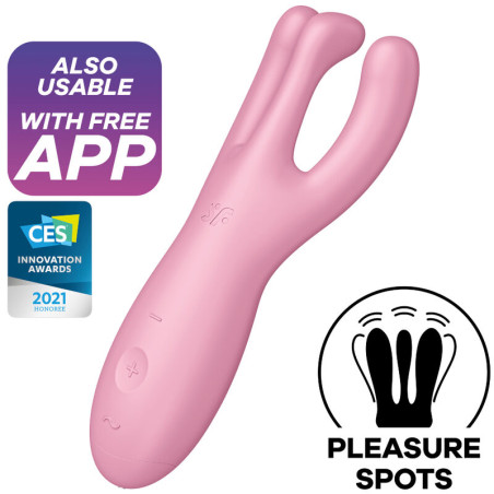 SATISFYER - APLIKACJA WIBRATOR THREESOME 4 ROZOWA