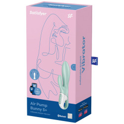 SATISFYER - AIR PUMP BUNNY 5+ DMUJACY WIBRATOR DLA KROLIKA APLIKACJA ZIELONA