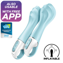 SATISFYER - WIBRATOR Z POMPA POWIETRZA 5+ NADMUCHIWANY WIBRATOR PUNKTU G APLIKACJA NIEBIESKI