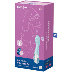 SATISFYER - WIBRATOR Z POMPA POWIETRZA 5+ NADMUCHIWANY WIBRATOR PUNKTU G APLIKACJA NIEBIESKI