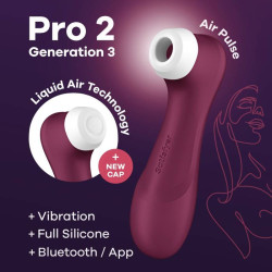 SATISFYER - PRO 2 GENERACION 3 WINO RED BLUETOOTH I APLIKACJA