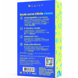 B SWISH - BCUTE CURVE INFINITE KLASYCZNY WIBRATOR LADOWANY NIEBIESKI SILIKON