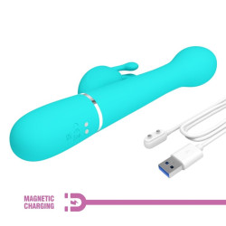 PRETTY LOVE - DEJON RABBIT WIBRATOR 3 W 1 WIELOFUNKCYJNY AQUA GREEN