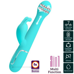 PRETTY LOVE - DEJON RABBIT WIBRATOR 3 W 1 WIELOFUNKCYJNY AQUA GREEN