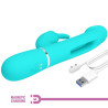 PRETTY LOVE - DEJON RABBIT WIBRATOR 3 W 1 WIELOFUNKCYJNY AQUA GREEN