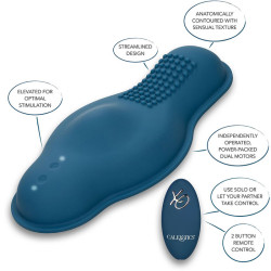 CALEXOTICS - RIDER MASSAGER PODWÓJNY SILNIK PILOT ZDALNEGO STEROWANIA NIEBIESKI