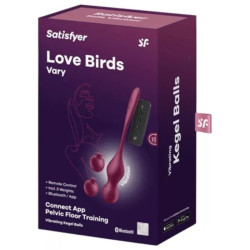 SATISFYER - LOVE BIRDS VARY WIBRUJACE KULKI BEZPLATNA APLIKACJA WINE RED