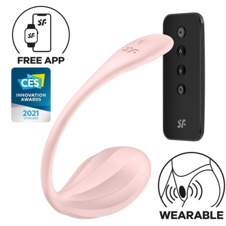 SATISFYER - RIBBED PETAL PILOT ZDALNEGO STEROWANIA STYMULATORA PUNKTU G RÓZOWY DARMOWA APLIKACJA