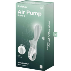 SATISFYER - AIR PUMP BOOTY 3 DMUJACY WIBRATOR ANALNY SZAROZIELONY