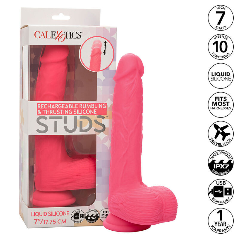 CALEXOTICS - STUDS REALISTYCZNY WIBRATOR 10 WIBRACJI RÓZOWY