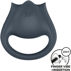SATISFYER - PERFECT PAIR 2 MULTIWIBRATOR 2 W 1 PENIS RING I STYMULATOR PALCA SZARY